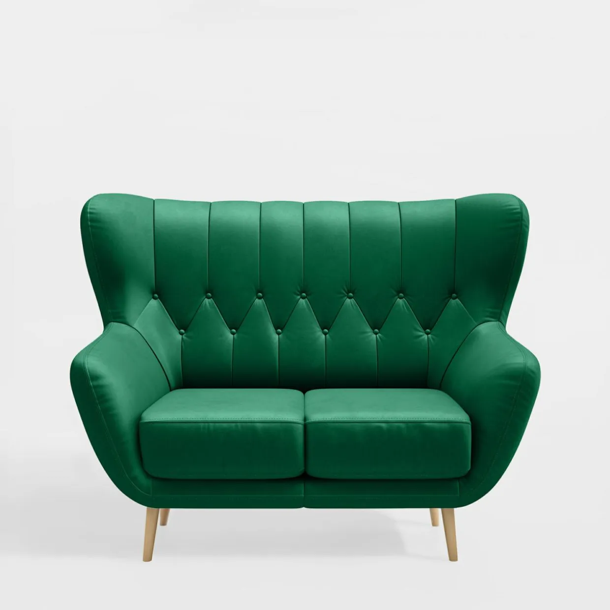 Sofa uszak 2-osobowa zielona KELSO