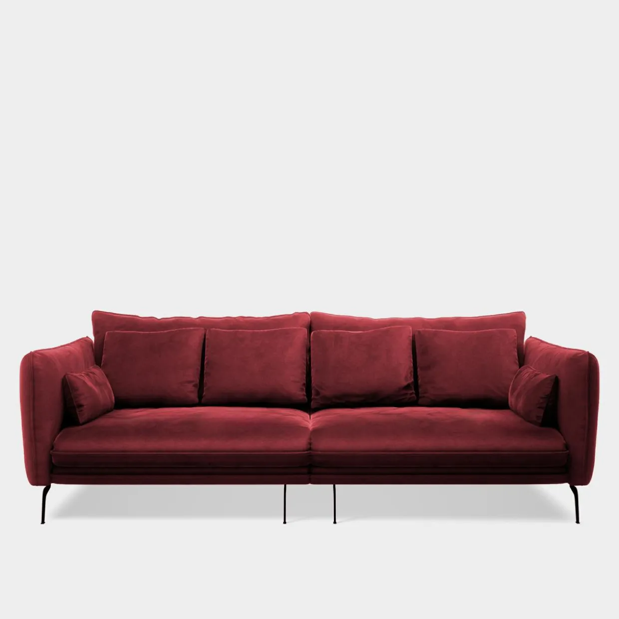 Sofa welurowa bordowa VOCAL