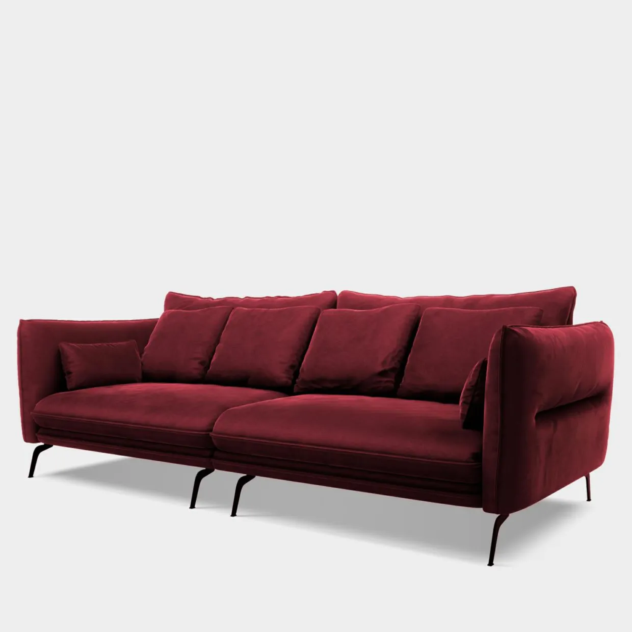 Sofa welurowa bordowa VOCAL