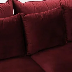 Sofa welurowa bordowa VOCAL