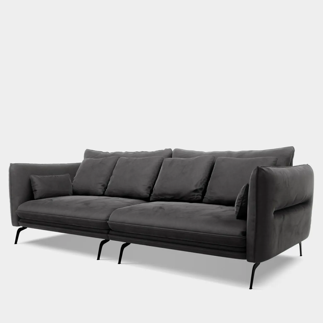 Sofa welurowa ciemnoszara VOCAL