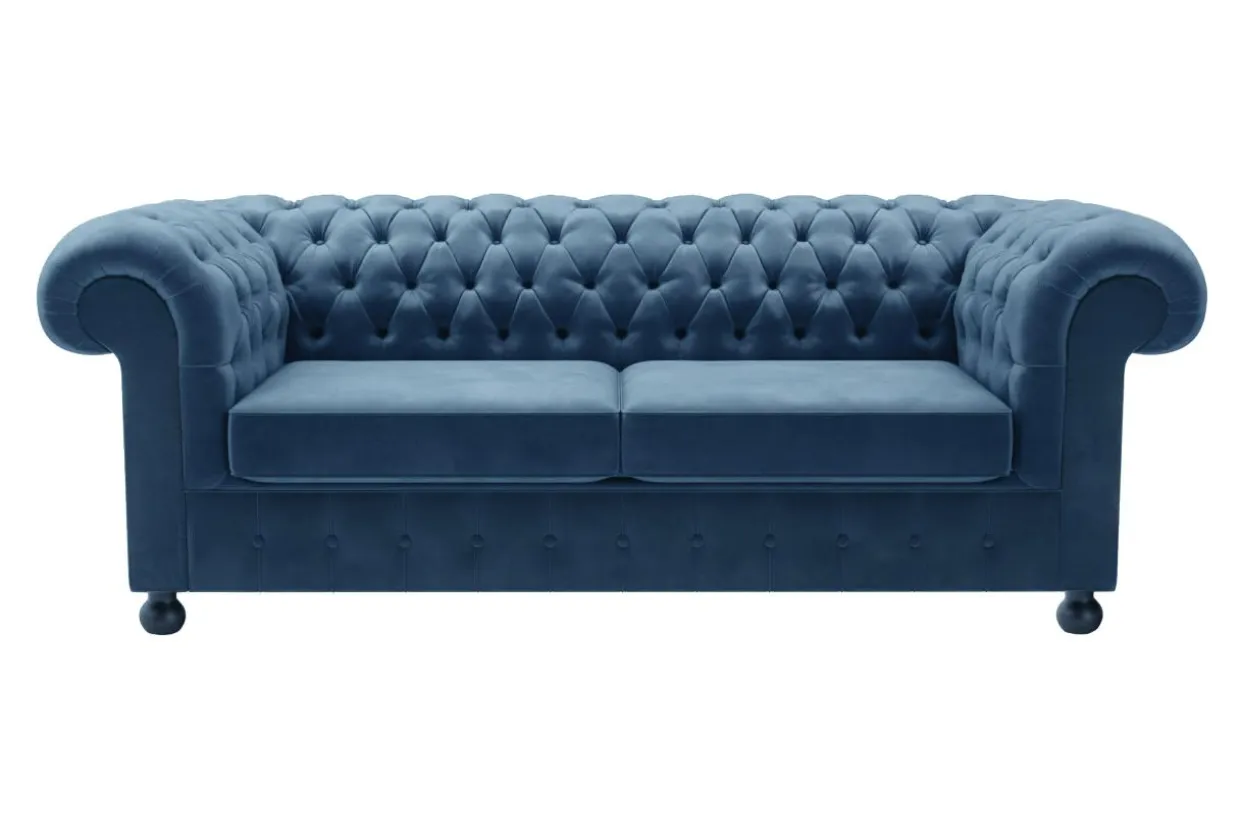 Sofa welurowa granatowa CHESTER