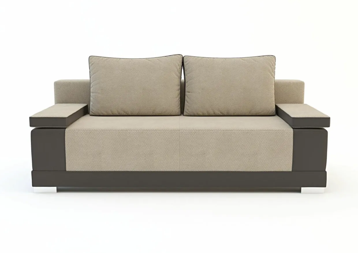 Sofa z ekoskórą beżowa RIMINI