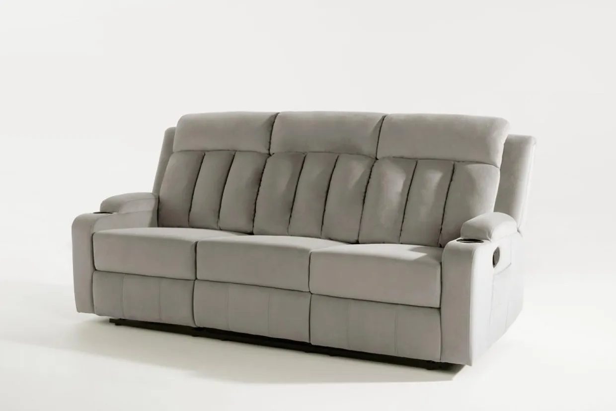 Sofa z funkcją relaks szara KAVERNO