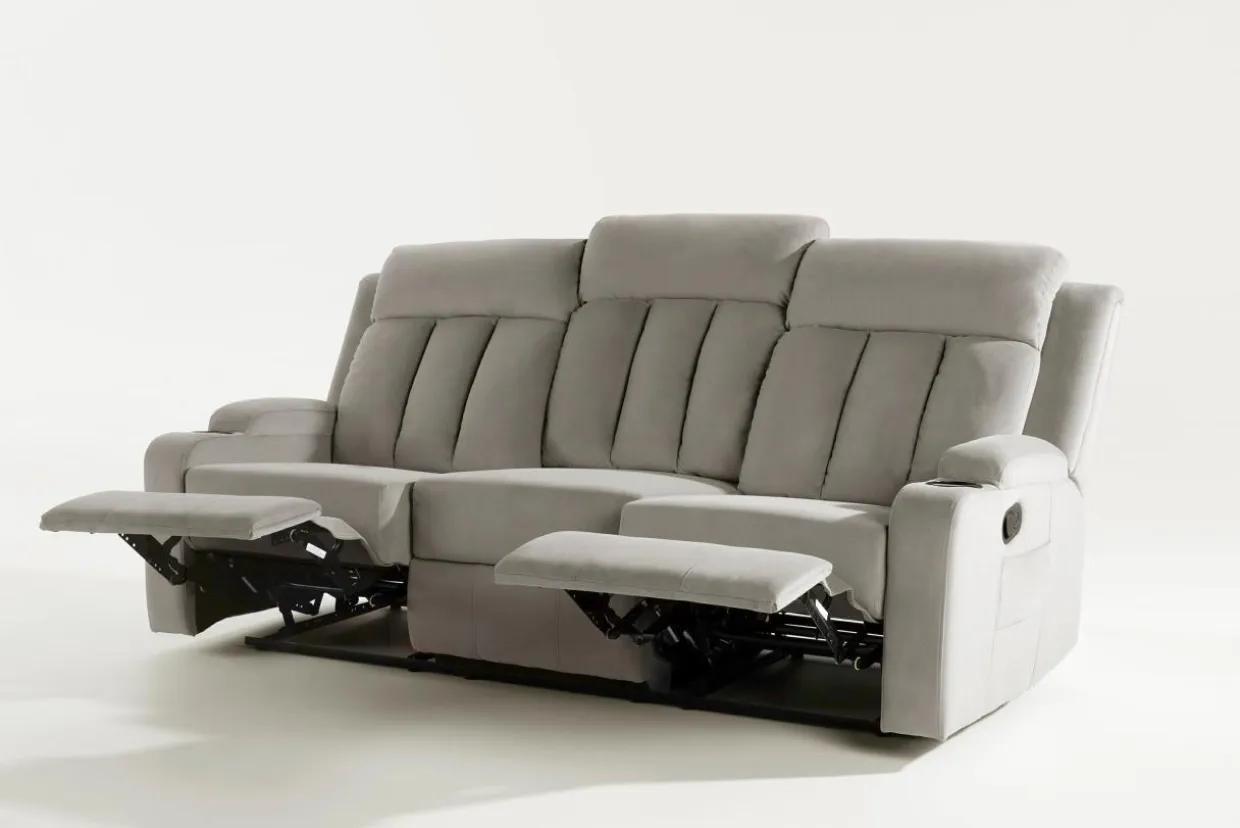 Sofa z funkcją relaks szara KAVERNO