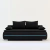 Sofa z listwą led czarna TEKLA