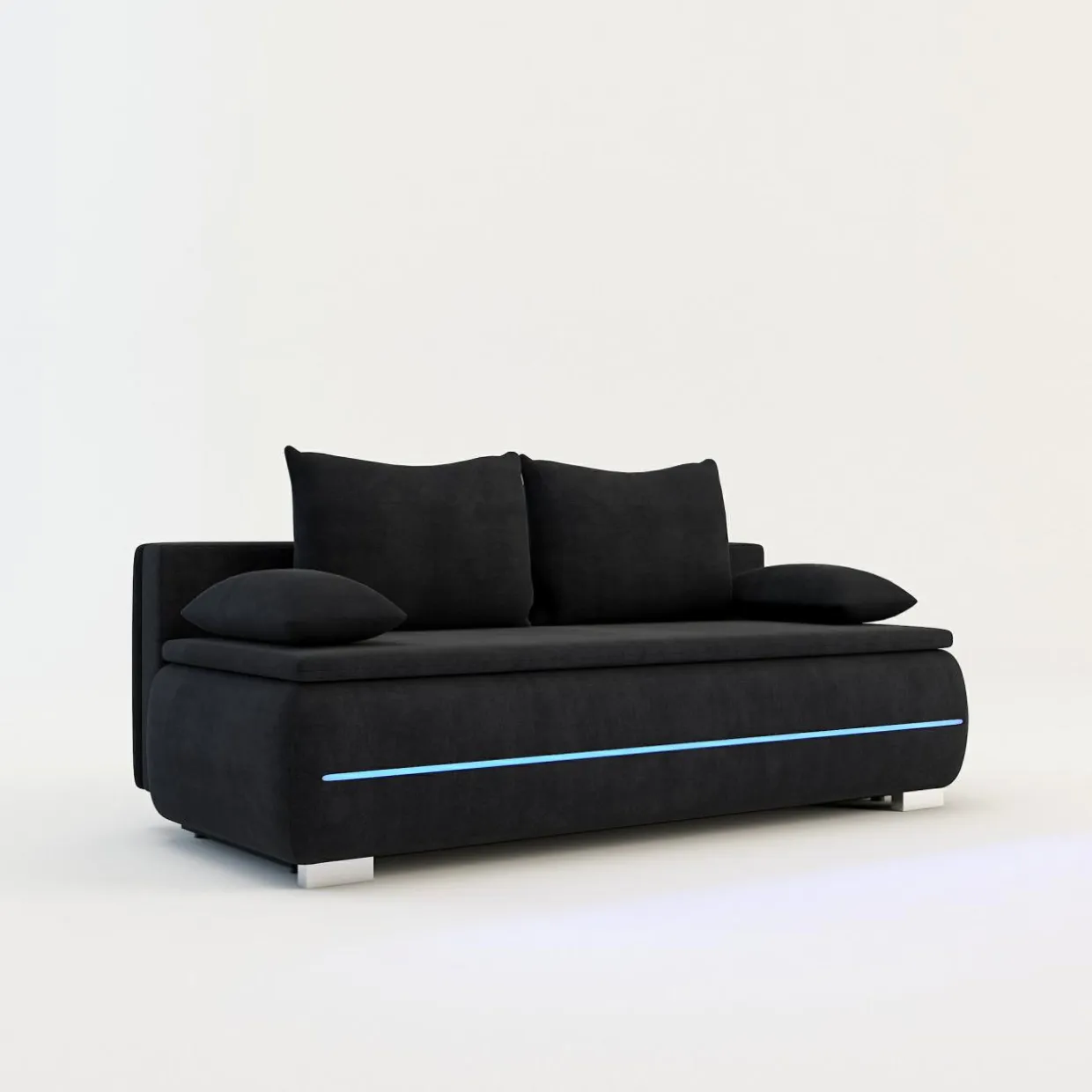 Sofa z listwą led czarna TEKLA
