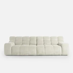 Sofa z regulowanym siedziskiem jasnobeżowa CAMPILE