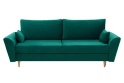 Sofa zielona na drewnianych nogach SENDI