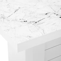 Stół rozkładany KOLOS II biały / nadruk marble marmur połysk