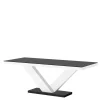 Stół rozkładany VICTORIA MAT biały / czarny