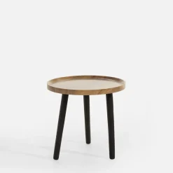 Stolik pomocniczy czarny / drewno 38 cm