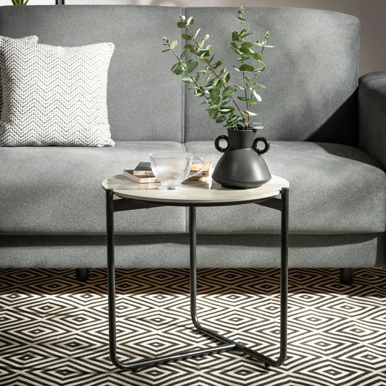 Stolik z ceramicznym blatem SUNEMTI 50 cm