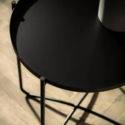 Stolik z tacą czarny 46 cm
