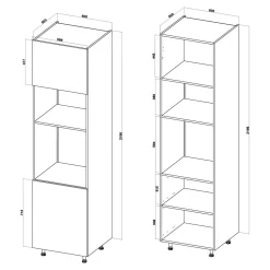 Słupek na piekarnik i mikrofalę BASIC PLUS BP/D60SPM-220 cashmere