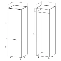 Słupek niski pod lodówkę BASIC PLUS BP/D60SL cashmere