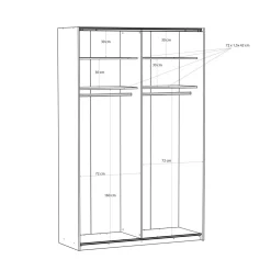 Szafa przesuwna FITIO połysk 150 cm