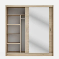 Szafa przesuwna INES z lustrem 203 cm dąb cremona