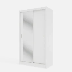 Szafa przesuwna INES z lustrem 120 cm biała