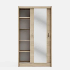 Szafa przesuwna INES z lustrem 120 cm dąb cremona