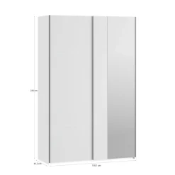 Szafa przesuwna z lustrem FITIO połysk 150 cm