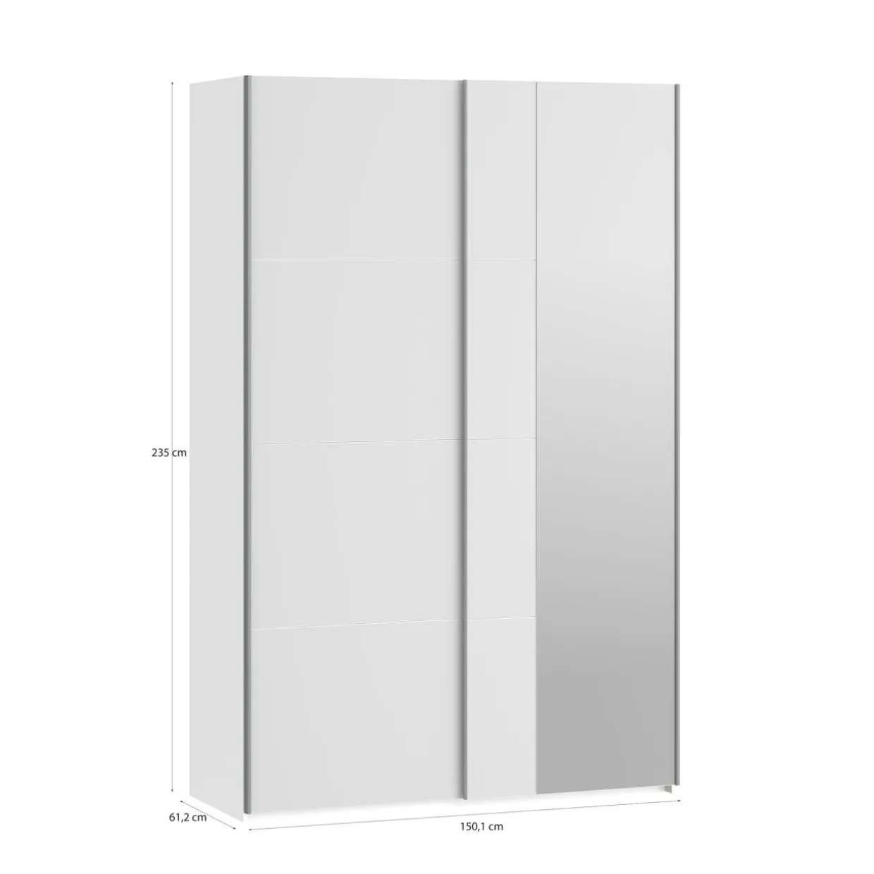 Szafa przesuwna z lustrem FITIO połysk 150 cm