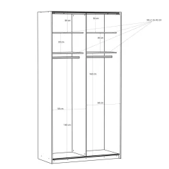 Szafa przesuwna z lustrem FITIO połysk 120 cm