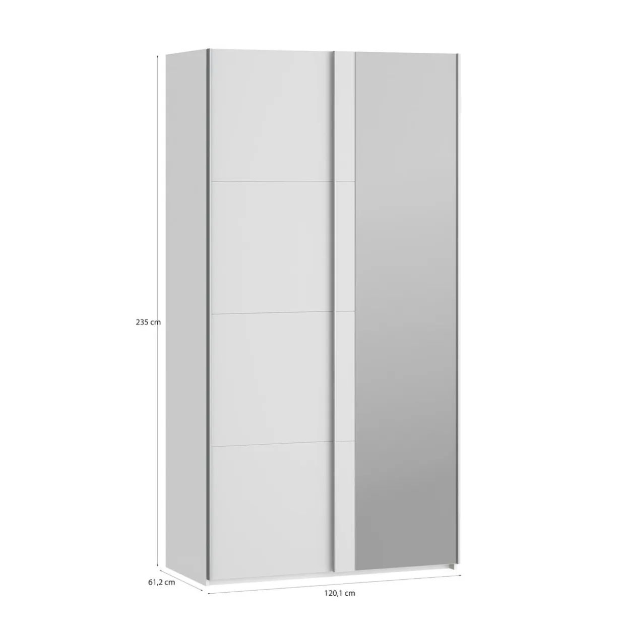 Szafa przesuwna z lustrem FITIO mat 120 cm