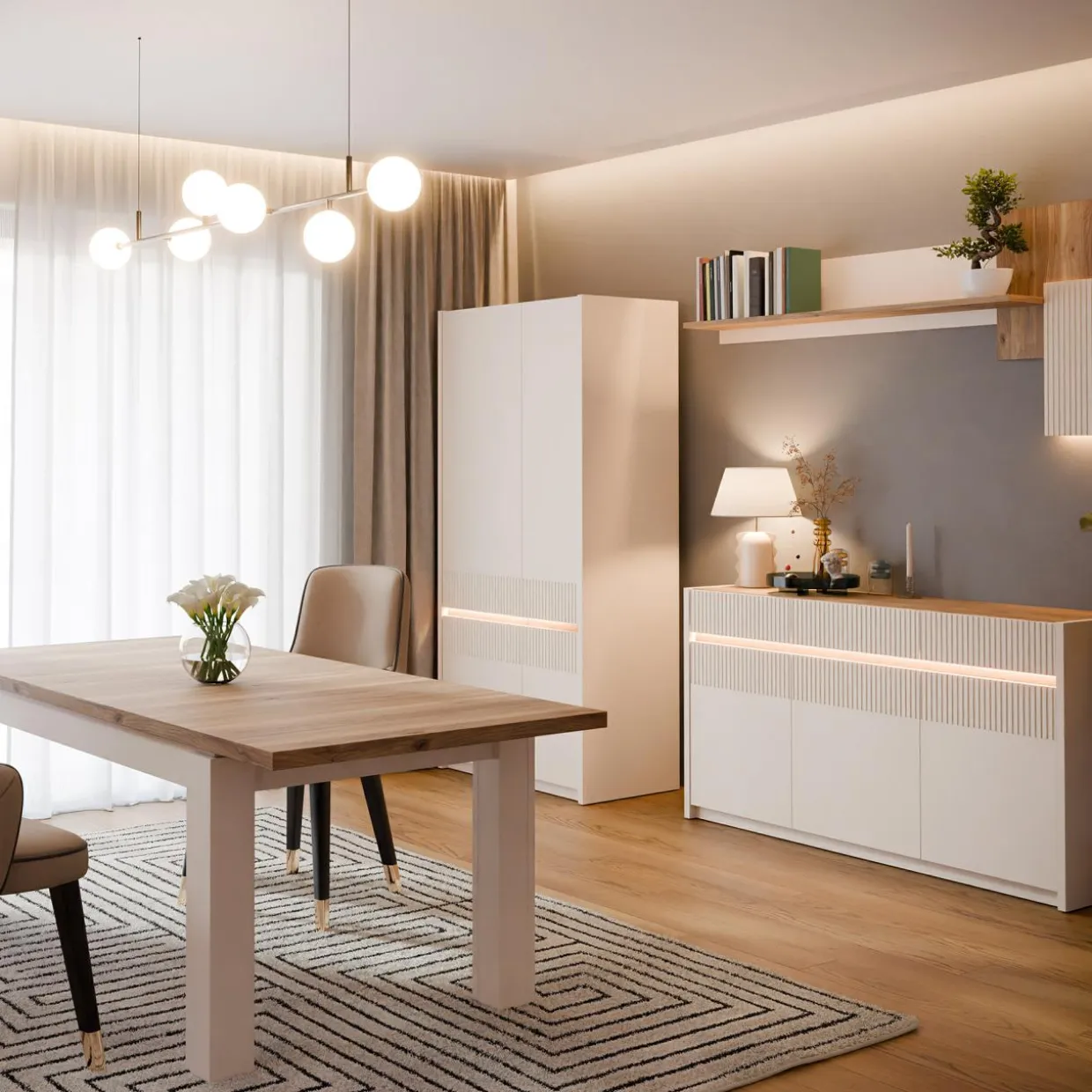 Szafa z oświetleniem OAK SQUERE