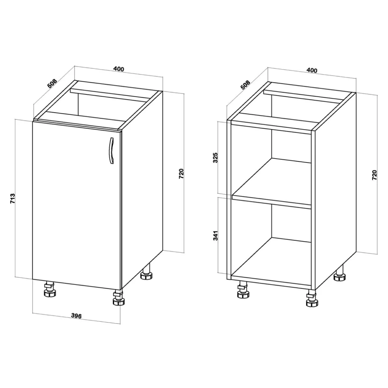 Szafka dolna BASIC PLUS BP/D40 biały mat