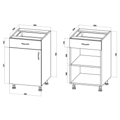 Szafka dolna BASIC PLUS BP/D50S1 biały mat