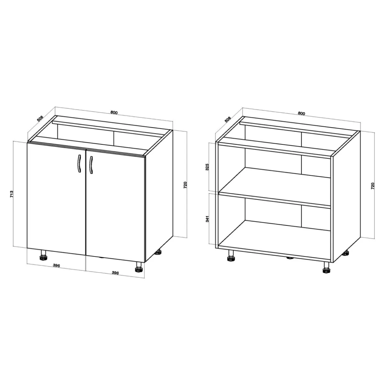 Szafka dolna BASIC PLUS BP/D80 clay grey