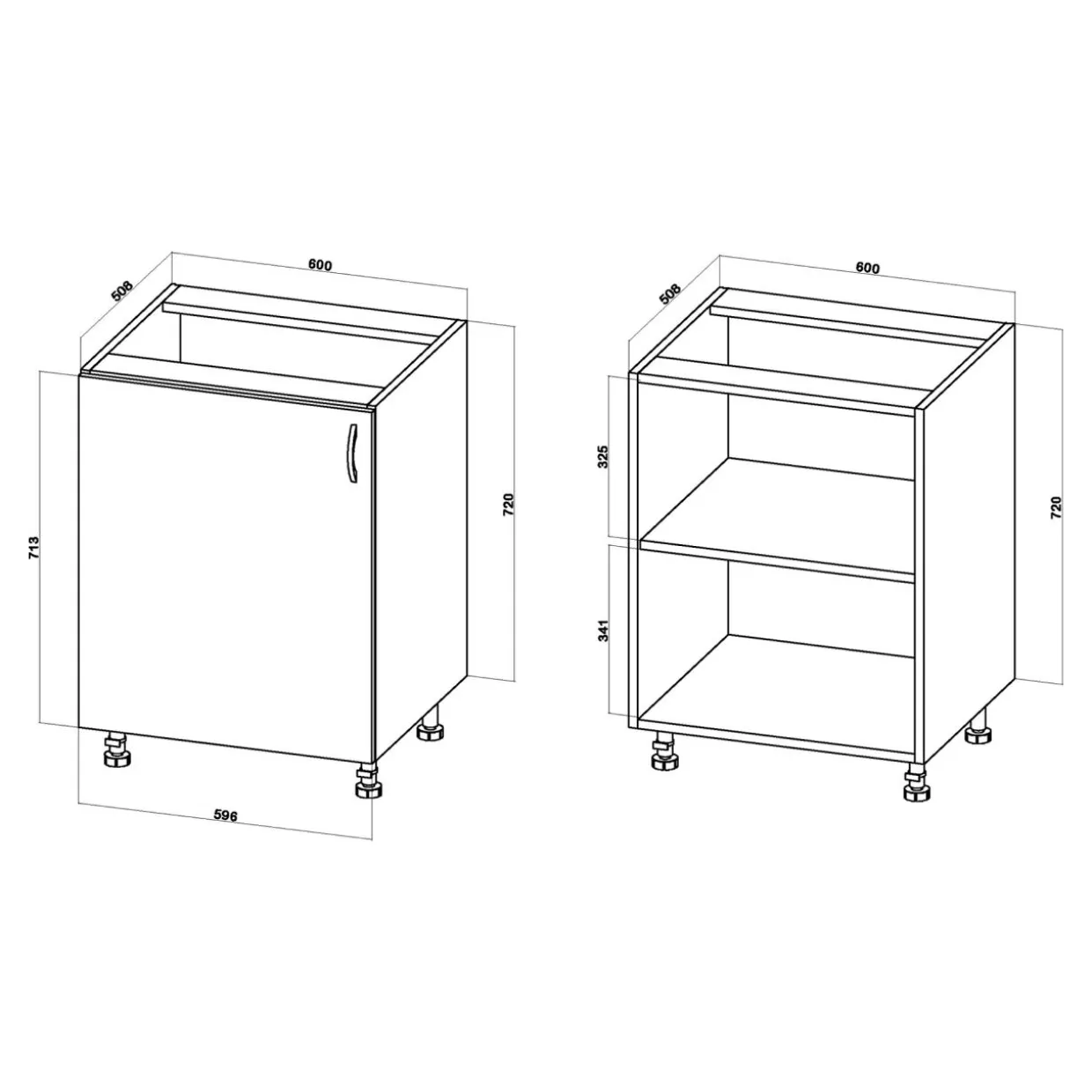 Szafka dolna BASIC PLUS BP/D60 dąb craft złoty