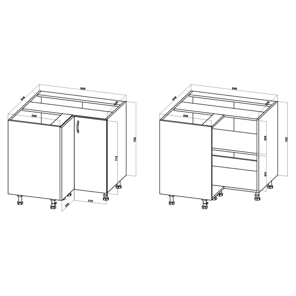 Szafka dolna narożna BASIC PLUS BP/D90NW dąb craft złoty