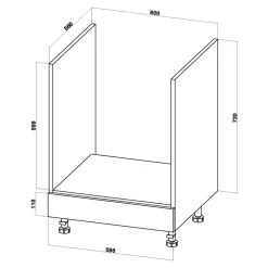 Szafka dolna pod piekarnik BASIC PLUS BP/D60P dąb craft złoty