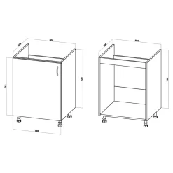 Szafka dolna pod zlewozmywak BASIC PLUS BP/D60Z biały mat