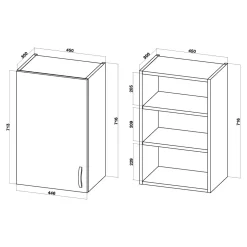 Szafka górna BASIC PLUS BP/G45 dąb craft złoty