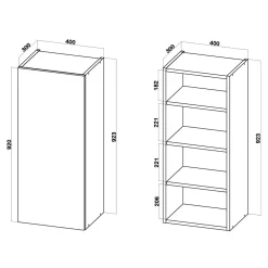 Szafka górna wysoka BASIC PLUS BP/G40-92 biały mat