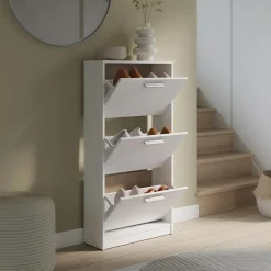 Szafka na buty biała 3 wnęki NOCII