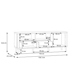 Szafka pod telewizor z ryflowaniem FIXSMILE 138.3 cm