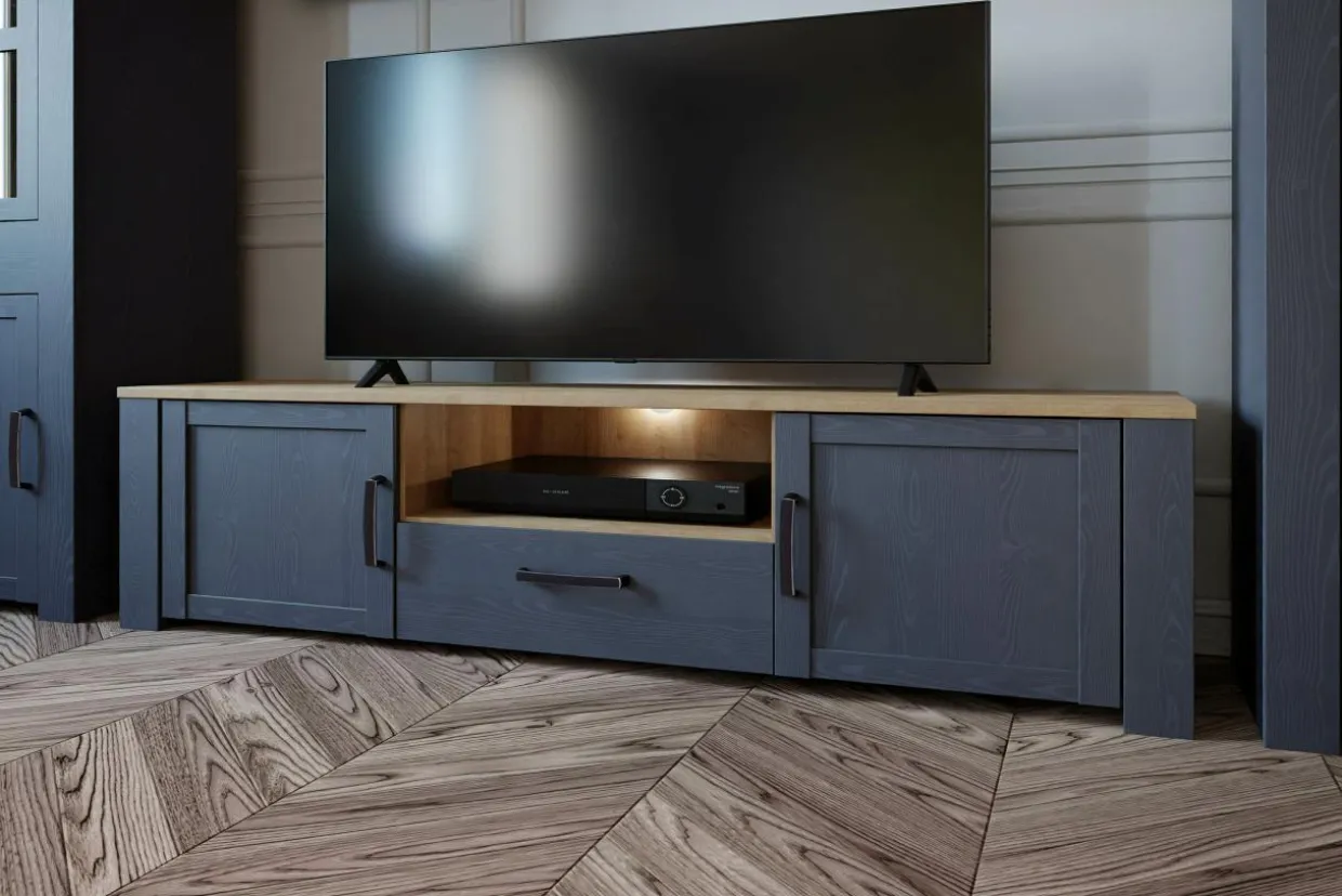 Szafka RTV granatowa BOHOL z szufladą