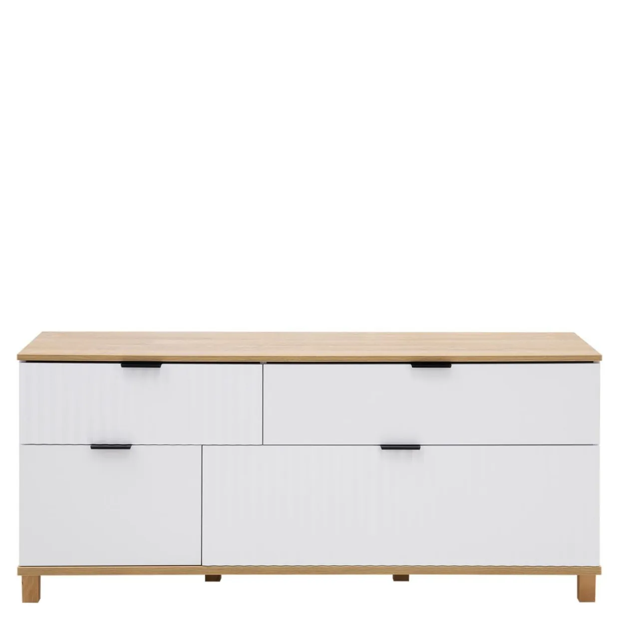 Szafka RTV z ryflowanym frontem PLISSEE 144,8 cm