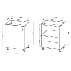 Szafka stojąca BASIC PLUS BP/D60 smoke green