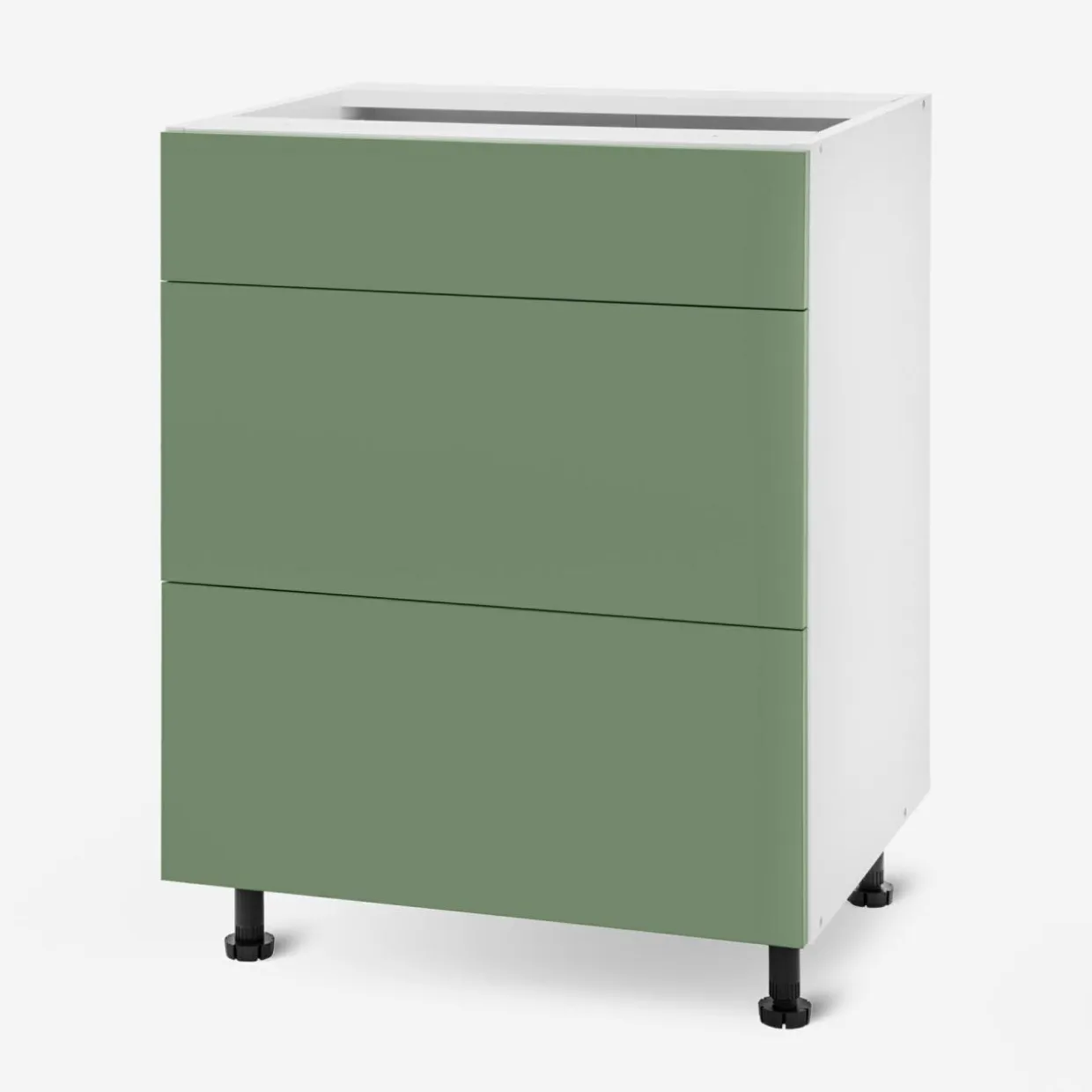 Szafka stojąca z szufladami BASIC PLUS BP/D60S3 smoke green