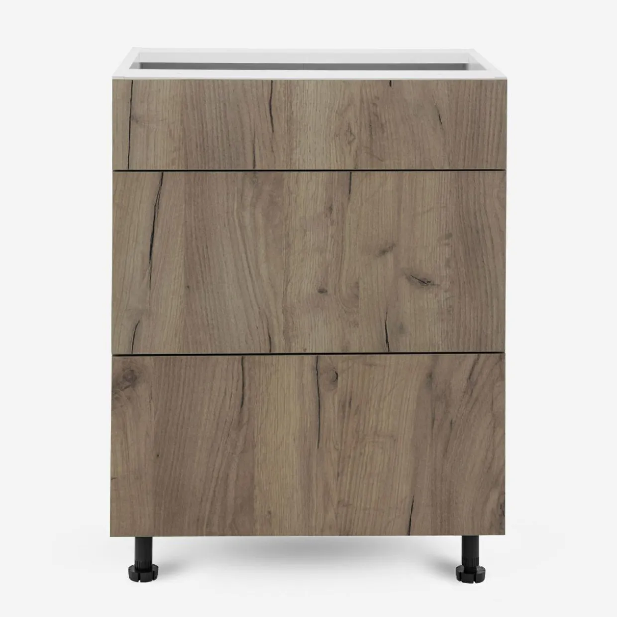 Szafka stojąca z szufladami BASIC PLUS BP/D60SR3 dark rockfort hickory