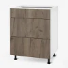 Szafka stojąca z szufladami BASIC PLUS BP/D60S3 dark rockfort hickory