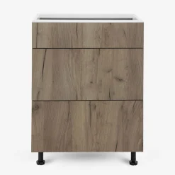 Szafka stojąca z szufladami BASIC PLUS BP/D60S3 dark rockfort hickory