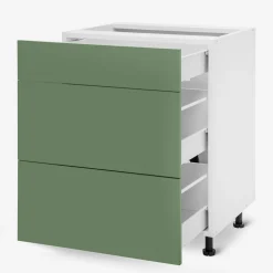 Szafka stojąca z szufladami BASIC PLUS BP/D60SR3 smoke green