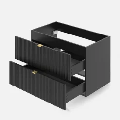 Szafka umywalkowa czarny mat BELT 80 cm