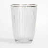Szklanka ryflowana ze złotym brzegiem 395 ml